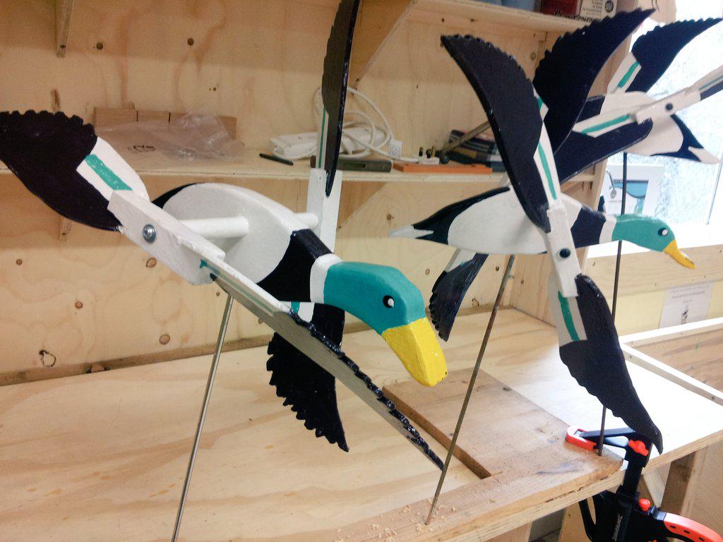 Robby's ducks are flying <a href="/MiSTiverton/">Men in Sheds</a>  It's turning into #santasworkshop :)