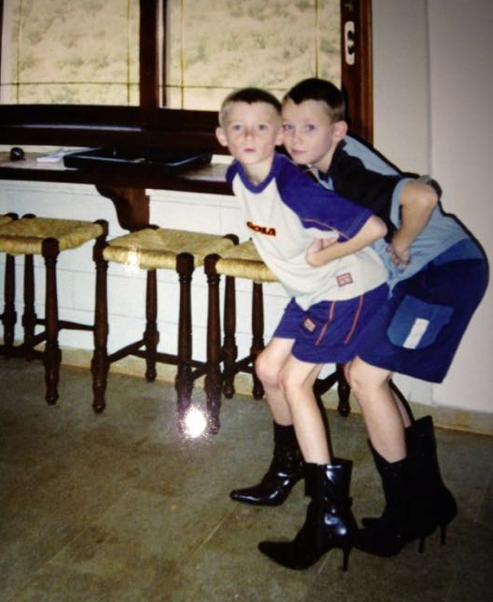 _Originem_'s tweet photo. Our very own Rory &amp; his bro from a few years back! We hope he doesn't come dressed like this to the Christmas party.. http://t.co/hcWparFN2W