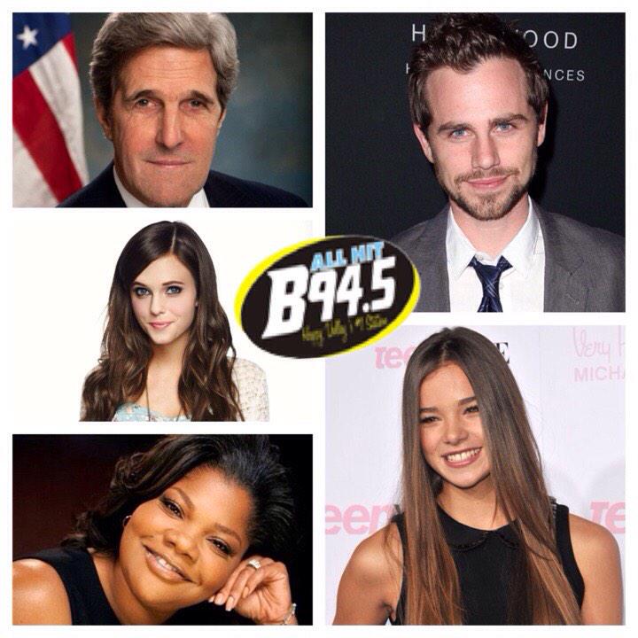 B94.5 wishes Rider Strong(34) John Kerry(70) Hailee Steinfeld(17) Tiffany Alvord(21) and MoNique(46) happy bday! 