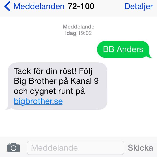 JEklund6's tweet photo. Klart som fan man röstar på Anders #bigbrotherse #bb2014 http://t.co/VR5s2jXA5I