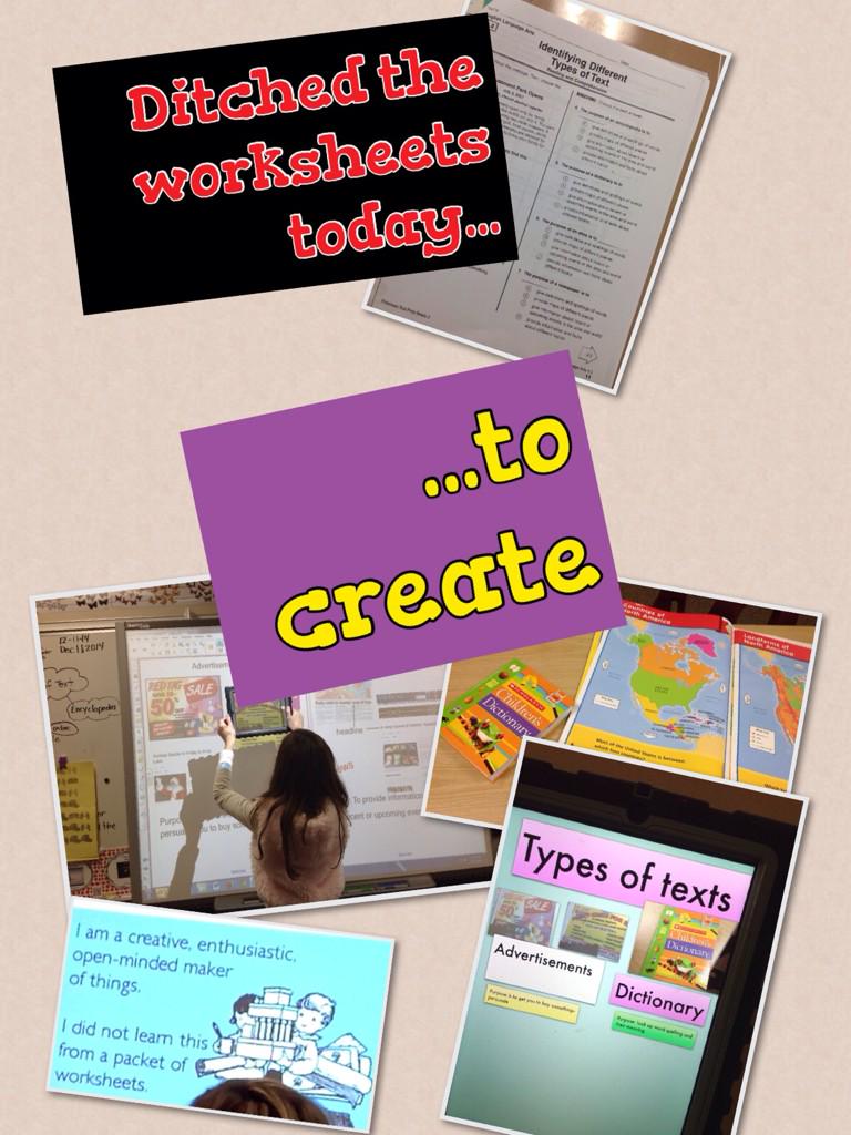 Ditched the worksheets today to create #progress