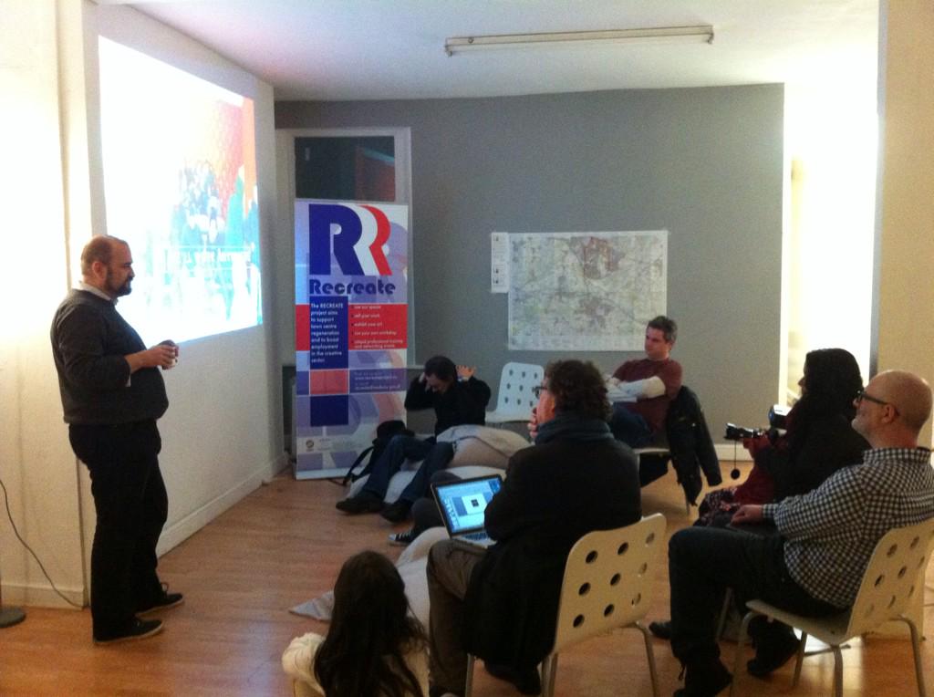 Comfortable in <a href="/POP_Medway/">POP Creative Space</a> listening to #TheFutureOfWork by <a href="/LloydDavis/">Lloyd Davis</a> #Medway #networking event. Come along!!