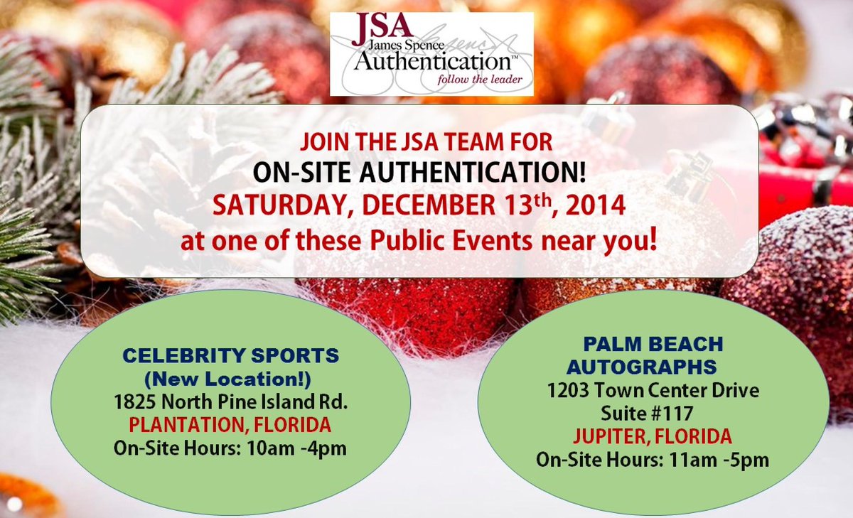jimbospence's tweet image. #JSA On-Site #autographauthentication in #southflorida @pbautographs