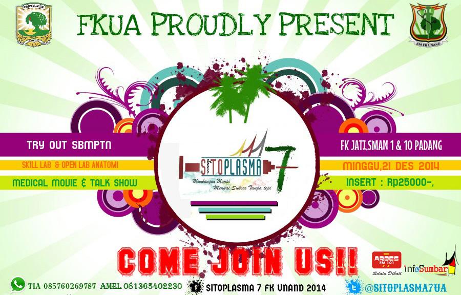 infoSumbar's tweet image. Banyak acara keren di SITOPLASMA 7, ada TO SBMPTN, Medical Movie, Skill lab dan kegiatan lainnya. Yuk buruan daftar