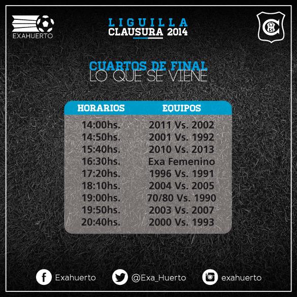 Exa_Huerto's tweet photo. Horarios - Cuartos de Final #ExaHuerto2014 http://t.co/au89igeneF