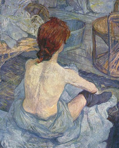 Love this I used to have a postcard reminds me of a certain lady #HenrydeToulouseLautrec #Latoilette, 1896 #twitart