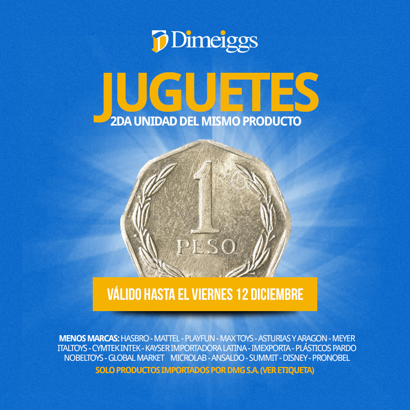 DimeiggsCL's tweet photo. ¡¡Recuerden que hasta mañana tenemos nuestra promoción del segundo juguete del mismo código a $1!! http://t.co/XHMmbdhtBm