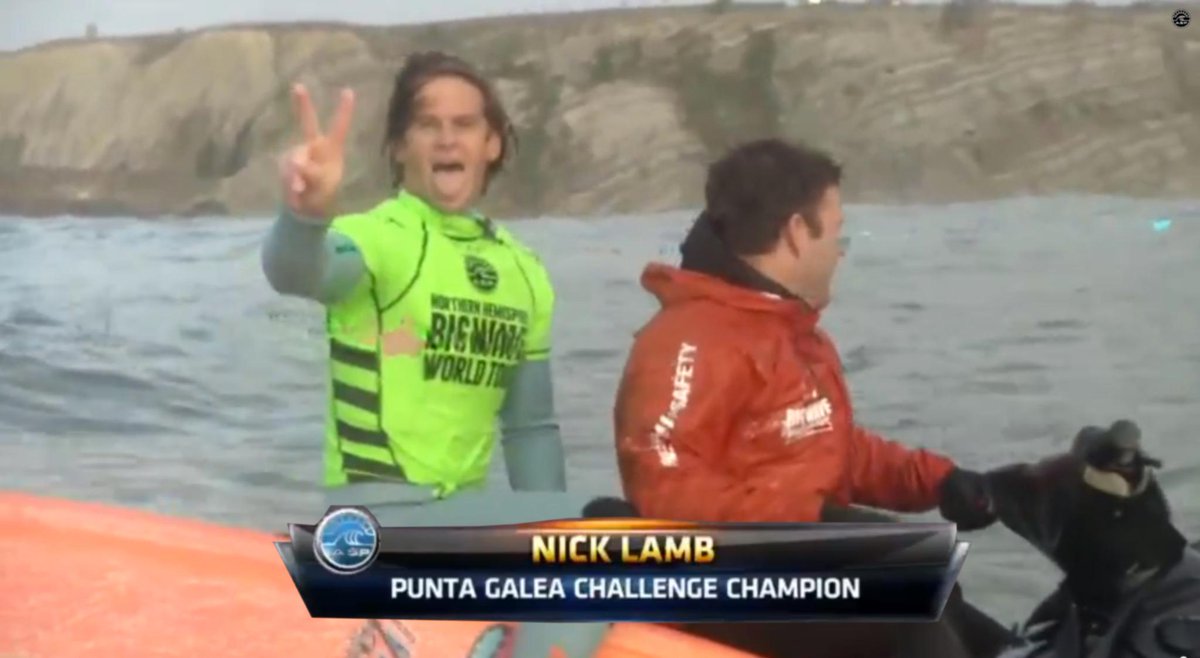Santa Cruz surfer Nic Lamb wins the Punta Galea Challenge in Europe with a perfect 20 point wave. Makua Rothman 2nd.