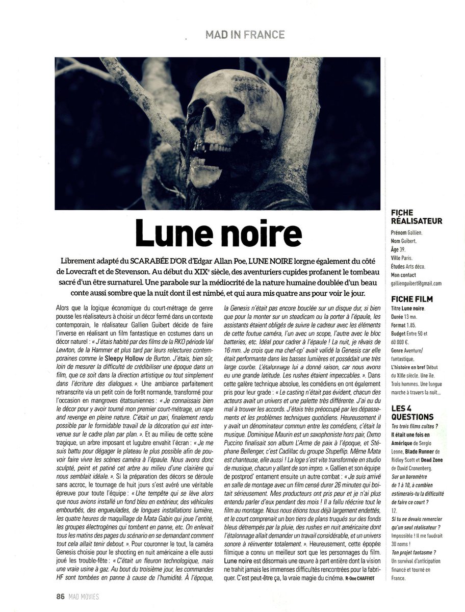 gallienguibert's tweet photo. LUNE NOIRE dans @Mad_Movies ce mois http://t.co/o5oVFC8zsS