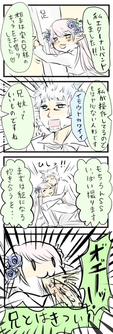 いや。兄のことは好いておりますがね。
兄妹とはそういうものです。えたばんたのしい
#FF14 