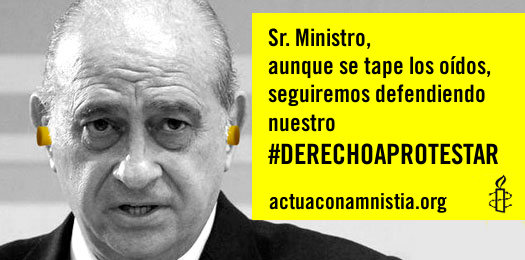 amnistiaespana's tweet photo. La Ley de Seguridad Ciudadana pone en riesgo el derecho a la libertad de reunión y expresión #derechoaprotestar http://t.co/E5TkSr6Amw