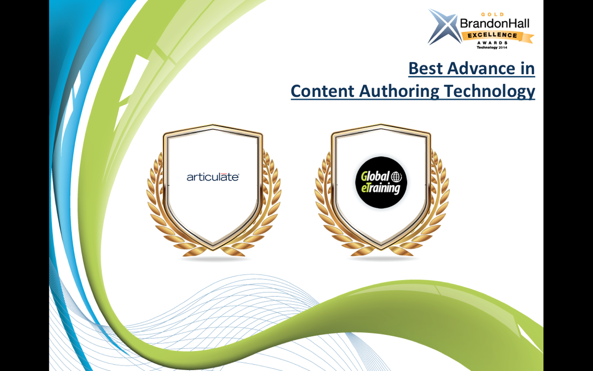 BrandonHallGrp's tweet photo. Congrats @Articulate @GetAdam @globaletraining @susanbrattberg for winning gold in #BHGAwards #technology http://t.co/ae8zOsyR0X