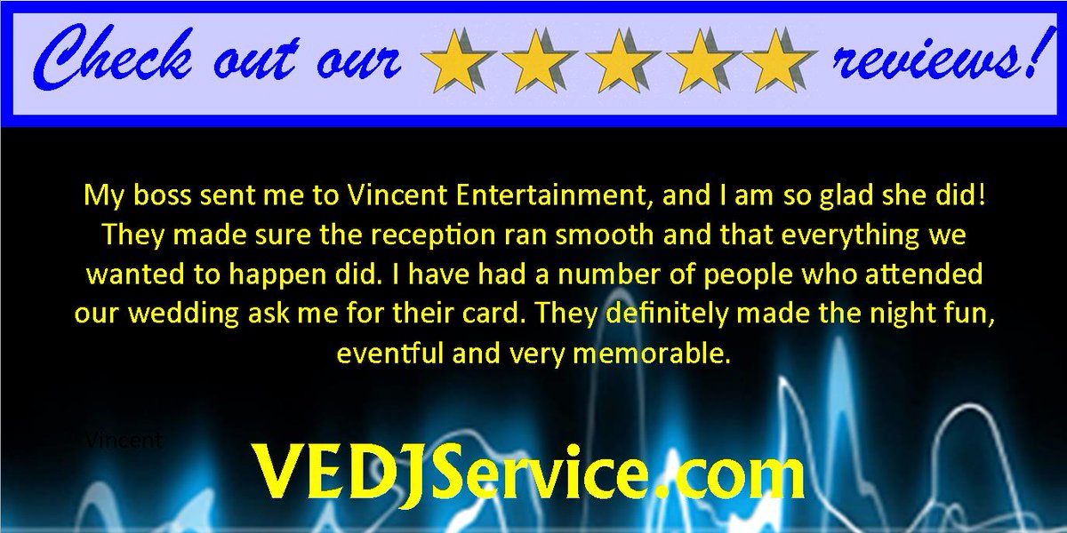 VEDJService's tweet image. In the past 20 years we have been part of over 1000 weddings!  Thank you for including us in your special day!