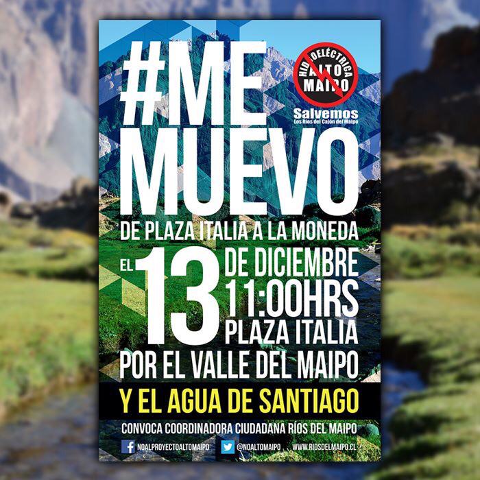 NoAltoMaipo's tweet photo. Este sábado, es la gran movilización por Stgo., todos en familia y amigos, #MeMuevoEl13 y digo #NoAltoMaipo http://t.co/wLwpBLtLRE