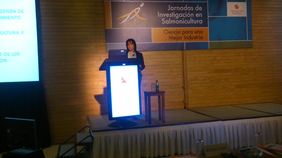Corfo's tweet photo. #LosLagos @MarcelaAnguloG "Esta es una oportunidad de sofisticar productos y servicios de la acuicultura" #Intesal http://t.co/f75jbxdMlq