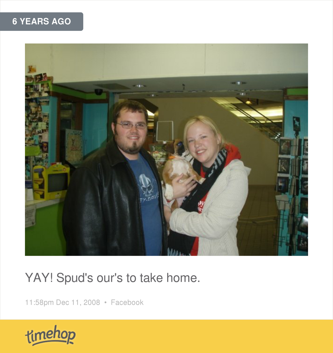 stephprinster's tweet photo. we got our cute little spud 6 years ago today!  i love my goofy dog! http://t.co/Iazu2y4Zf5 http://t.co/3uW1e4IKqX