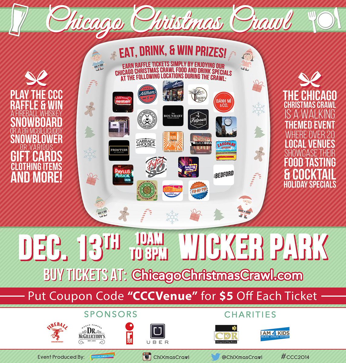 aChicagoThing's tweet photo. *GIVEAWAY OF THE DAY!* FREE TIX to Chicago Christmas Crawl #CCC2014 themed walking event in Wicker Park! RT to win! http://t.co/bG5bDmHw3S