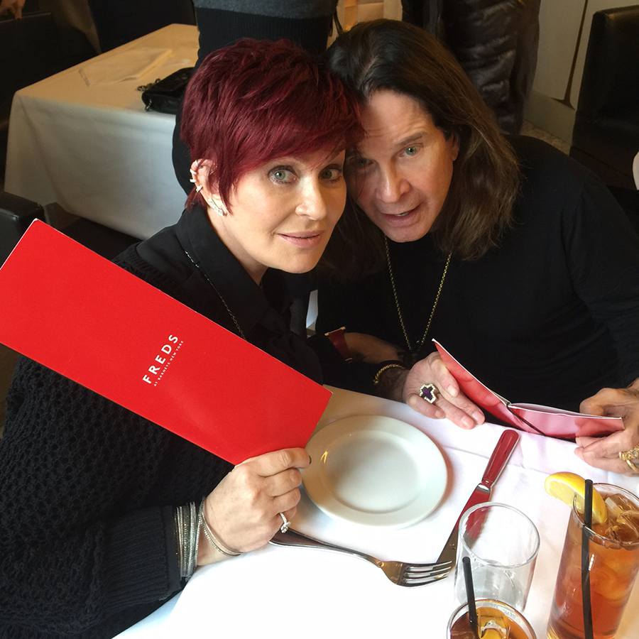 MrsSOsbourne's tweet photo. Having lunch with @OzzyOsbourne at Fred's at @BarneysNY while Christmas shopping. http://t.co/8Pt355tt28