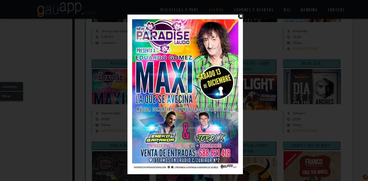 gauapp's tweet photo. ¿Ya has visto quién viene a @paradiselaudio el sábado? Maxi de #LaQueSeAvecina! Sorteamos 5 entradas + COPA!RT SIGUE! http://t.co/lfkCrFkh8r