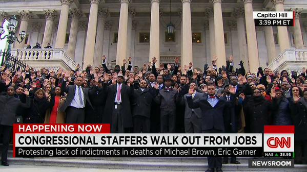 VibeMagazine's tweet photo. Congressional staffers walked out of their offices for #EricGarner &amp; #MichaelBrown: http://t.co/DUoAdQ5OGp http://t.co/gUyPYxqNCK