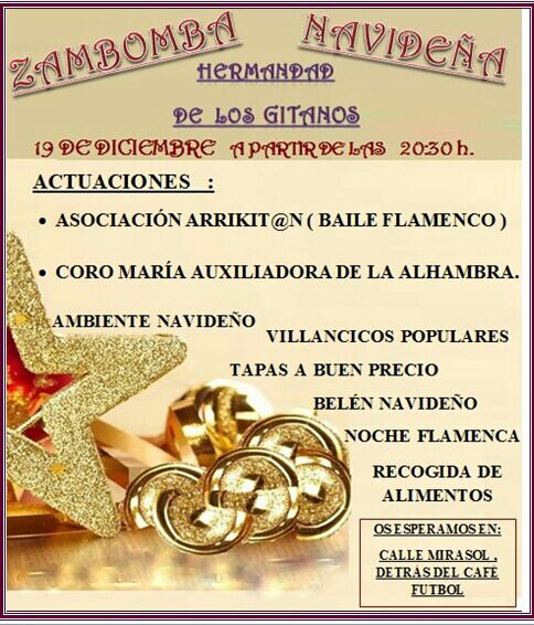 sacromontegitan's tweet photo. Viernes 19 de diciembre os esperamos en el local de la hermandad para nuestra zambomba navideña ... @granadacofrade http://t.co/M82uotIS7n