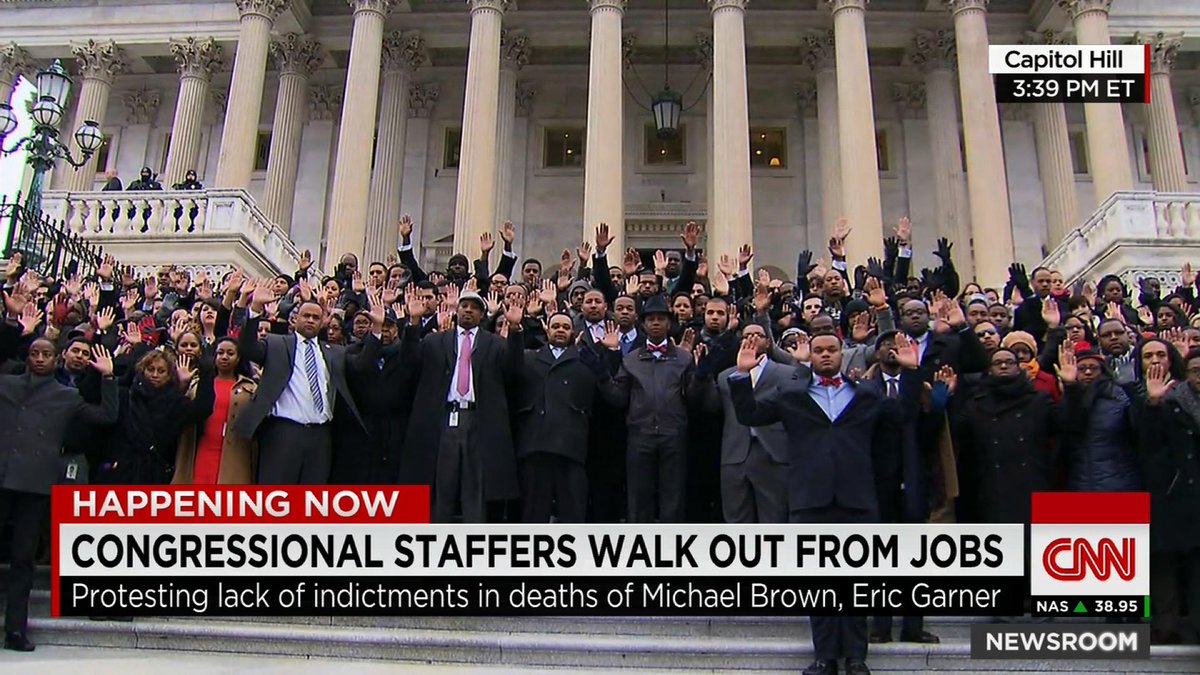 Our walkout. #NoBusinessAsUsual #BlackLivesMatter @Dreamdefenders MT: @Jecon Congressional staffers walk out