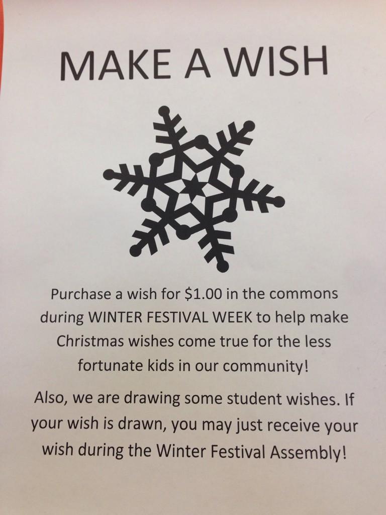 SHHS_ASB_'s tweet photo. ❄️Wishes go on sale next week in the commons! Help the less fortunate kids in our community have a great Christmas!❄️ http://t.co/LGhJCKa3KT