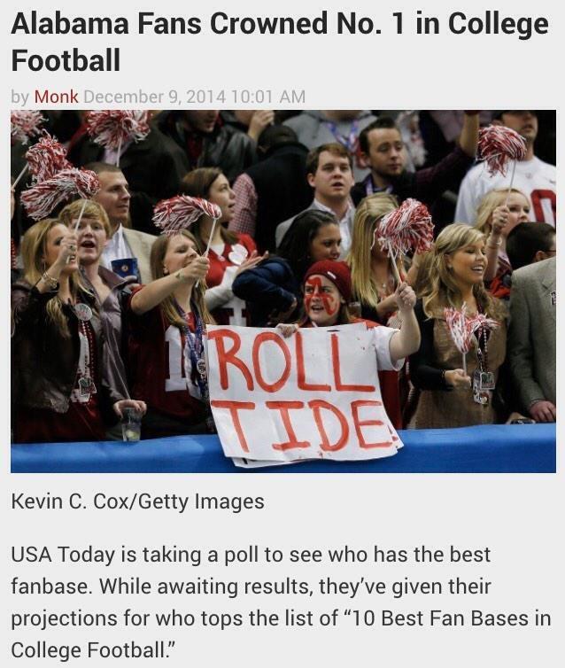 TayJackk's tweet photo. The BEST crowd for the BEST Team! ROLL TIDE 🏈🐘❤ http://t.co/OAXqxvgAUO