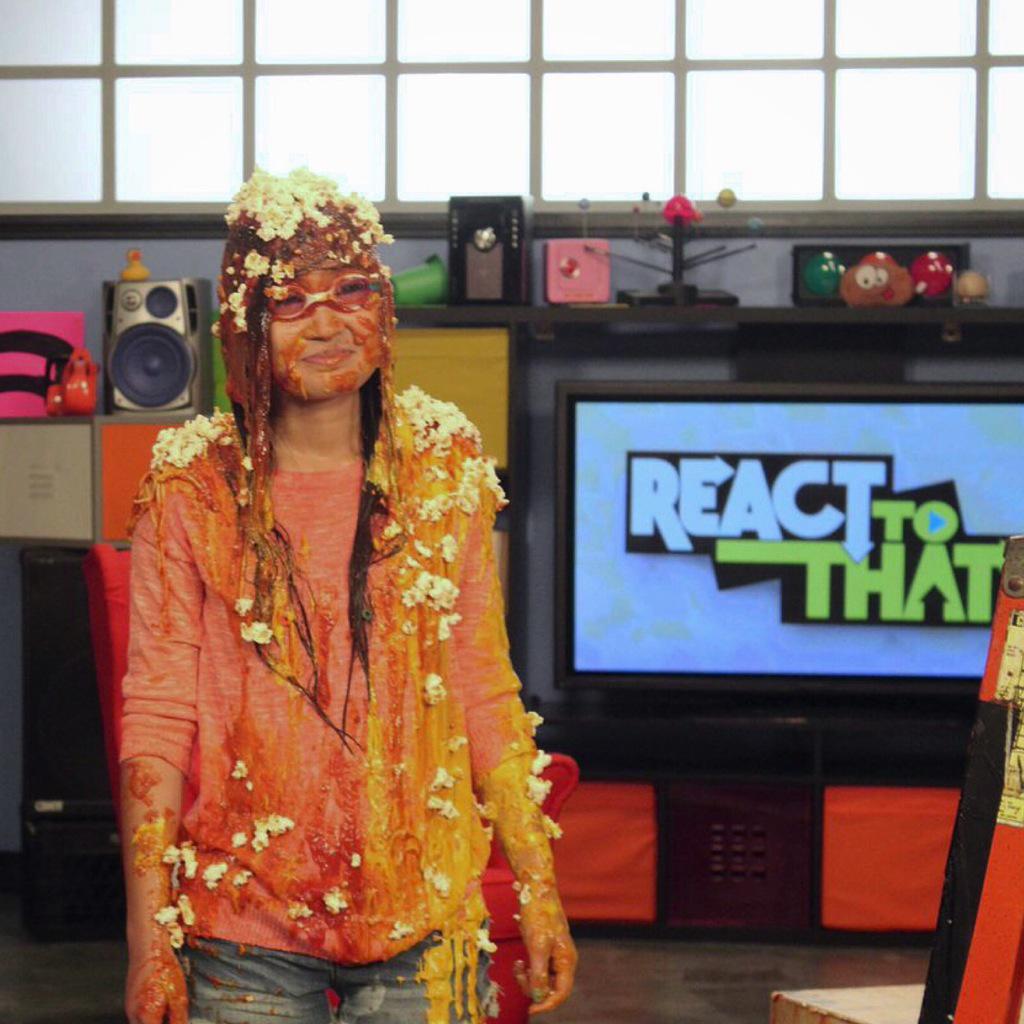 JeannieEliseMai's tweet image. #ReactToThat premieres Monday 6pm on @NickelodeonTV 😁 who&apos;s excited?!