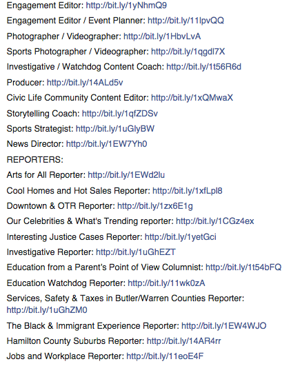 <a href="/CincyInnovate/">Destination Innovate</a> The <a href="/Enquirer/">Enquirer</a> is hiring now + still searching for more awesome candidates: on.fb.me/1xZCxPK