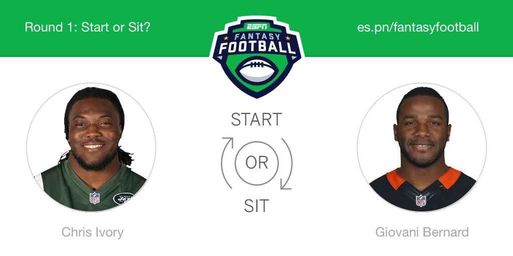 Drdewski's tweet image. Who should I start this week? Chris Ivory or Giovani Bernard! @ESPNFantasy #FantasyFootball