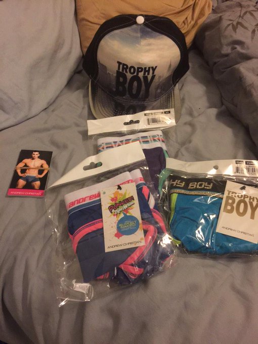 New undies from @andrewchristian :) will try them all on for you guys and post pics tomorrow :) http://t