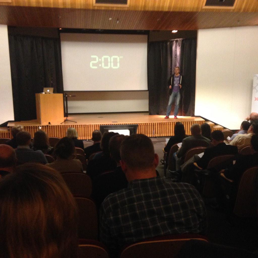 Symptomly's tweet photo. @bereitds pitching at InnovationDay in Salt Lake City @SprintAccel @techstars http://t.co/nCiuLHp2Ig