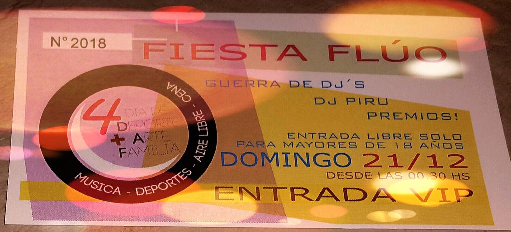 Y acá la entrada para la fiesta de la noche!! Duelo de DJs, ambientación por parte del Pela, Música DJ Piru! Y más!
