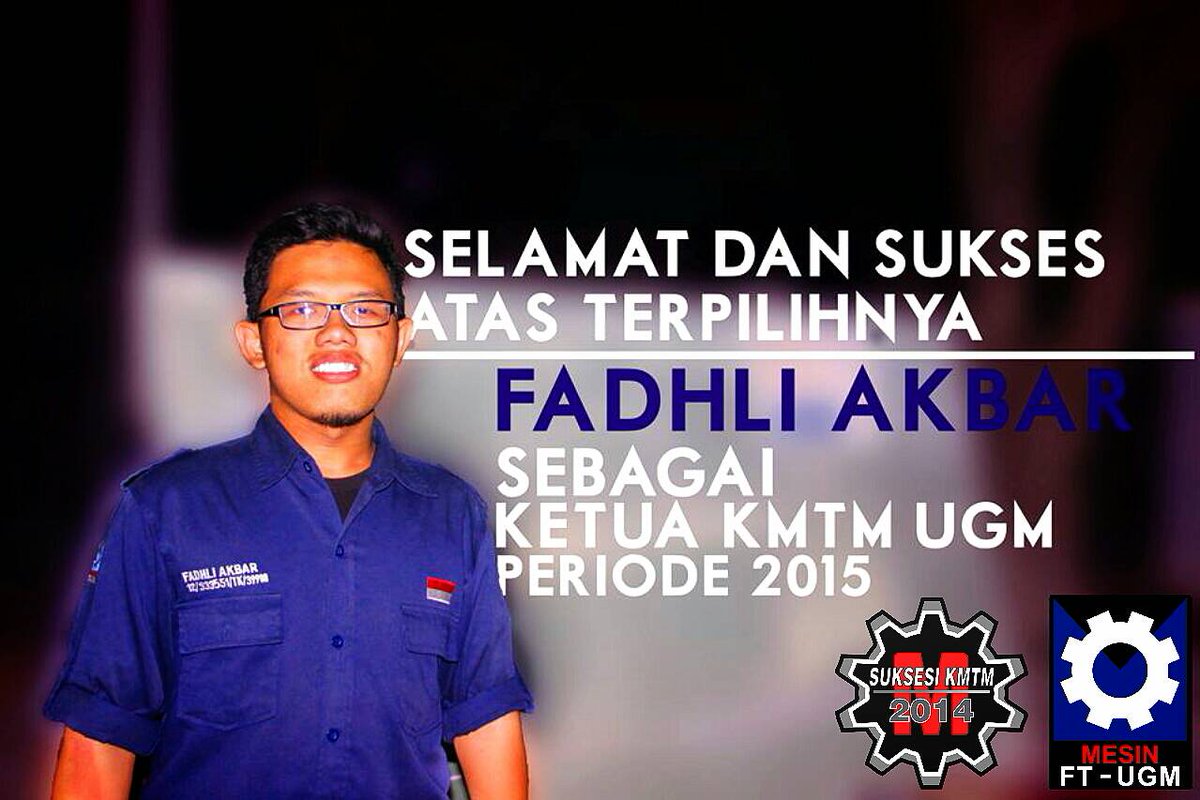 selamat buat saudara <a href="/fadhliakbar13/">Fadhli Akbar</a> sbg Ketua KMTM UGM 2015. semoga bisa mengemban amanah dg baik 1th kedepan! amin