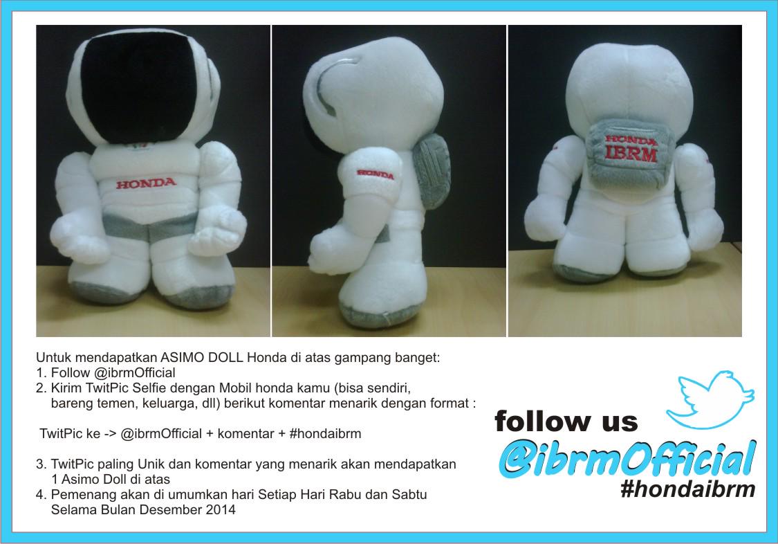 IbrmOfficial's tweet photo. Paggiiii.. #hondaibrm mau bagi2 ASIMO DOLL buat kamu honda lovers, detailnya liat Pic di bawah ya cc @rtnapinky http://t.co/hrRteTGr9R
