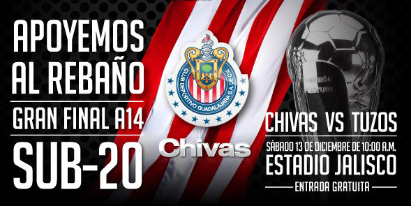 Chivas's tweet photo. Afición: Los esperamos el sábado en el Jalisco para alentar al equipo de @RamonMorales11 que busca el titulo Sub 20. http://t.co/MaWTghRXXf
