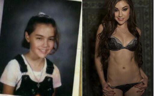 Sasha Grey, de niña y ahora...quién lo iba a decir, ¿verdad?