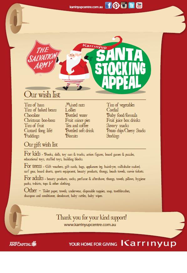 SalvosWA's tweet photo. Help us support those in need this Christmas by donatng to the Santa Stocking Appeal! @karrinyupcentre #christmaslove http://t.co/aKyjUjQzH1