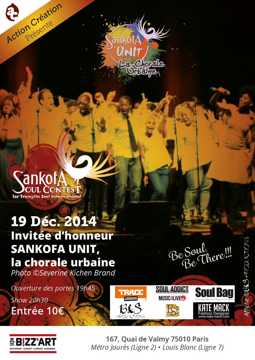 LadiesProd's tweet image. Le @SankofaUnit Au @Bizzartclub le 19 Décembre 2014 en tant qu'invitée d'honneur, 
Be GOSPEL!!! Be THERE (Joby Smith)