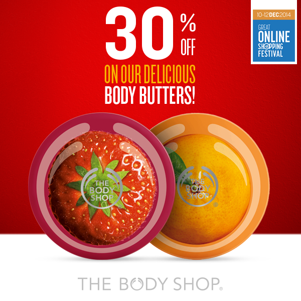 TheBodyShopIND's tweet image. Get 30% off on our delicious Body Butters at thebodyshop.in! Hurry while the offer lasts! #GOSF2014