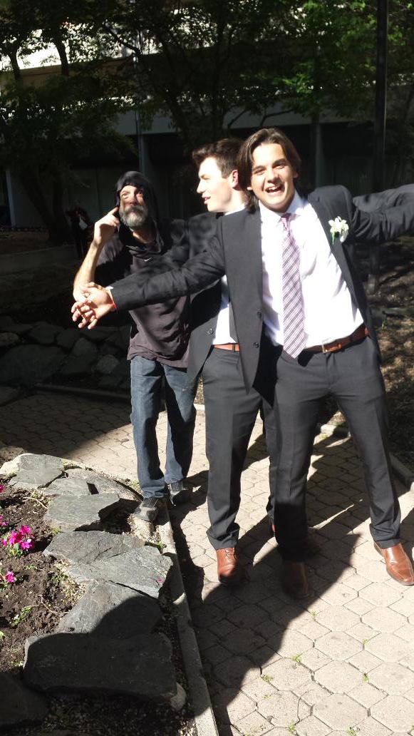 DraytonMendrun's tweet photo. Happy birthday to Iggy's number one fan @kjarv4. 
Love, 
Me and our homeless friend Obi-Wan http://t.co/aOZ2ldXVar