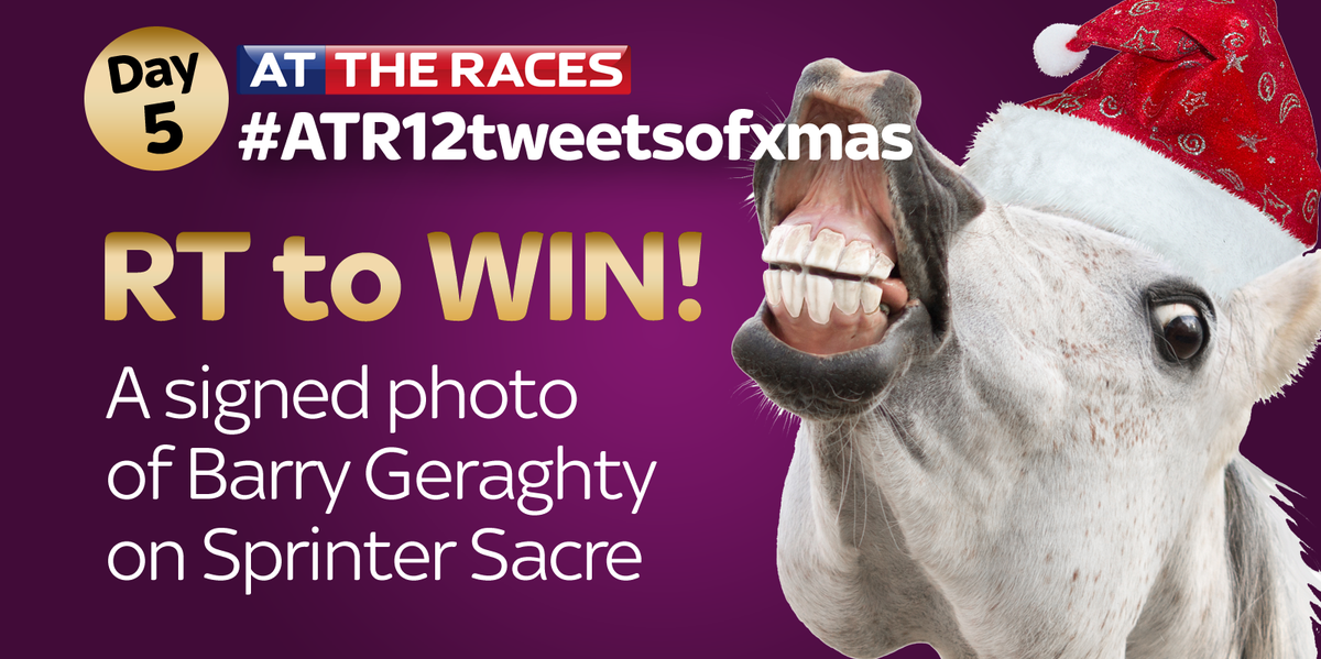 AtTheRaces's tweet photo. On the 5th tweet of Xmas ATR gave to me a signed photo of Barry Geraghty on Sprinter Sacre. RT #atr12tweetsofxmas http://t.co/PkcvZDgB6s