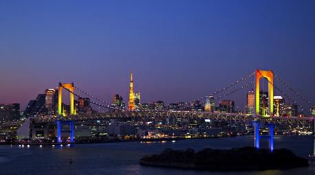 WaDooooo's tweet photo. ★レインボーブリッジ　スペシャルライトアップ★
‐レインボーブリッジが虹色に輝きます‐
Moonlit Lounge Xmas 2014.12.20 sat.
JICOO http://t.co/bYITuNeDaW http://t.co/SkSboJApAa