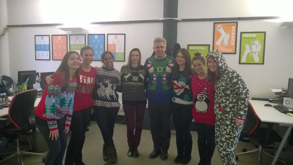 TeamspiritGroup's tweet photo. Project Management representing #ChristmasJumperDay #tsviews http://t.co/rEEu2G3Vio