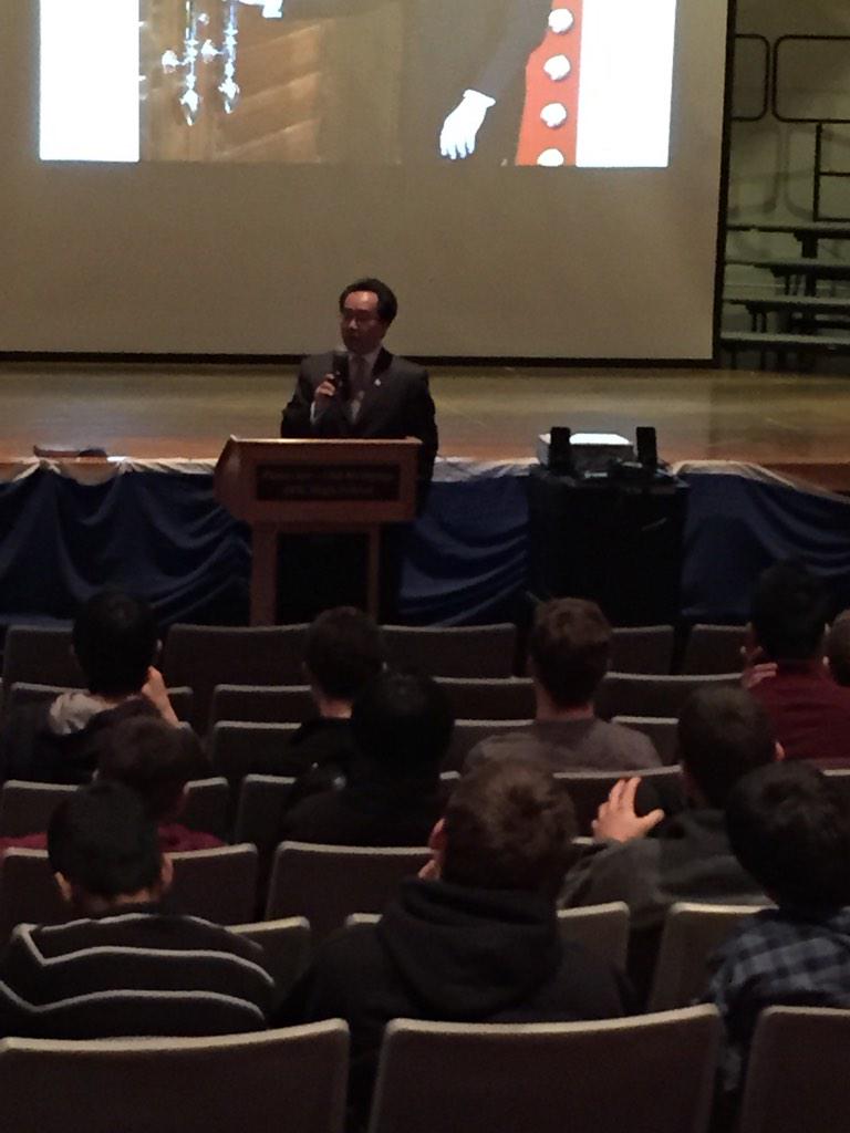 Savio Chan speaking to our fellow students!