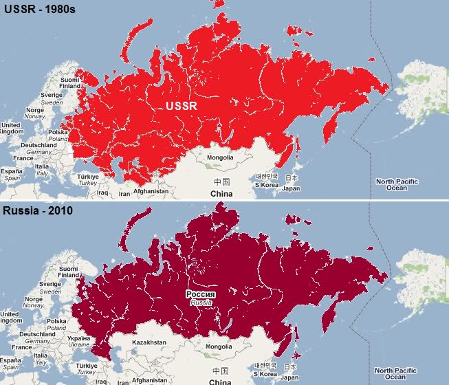 Карта россии и российской империи сравнение