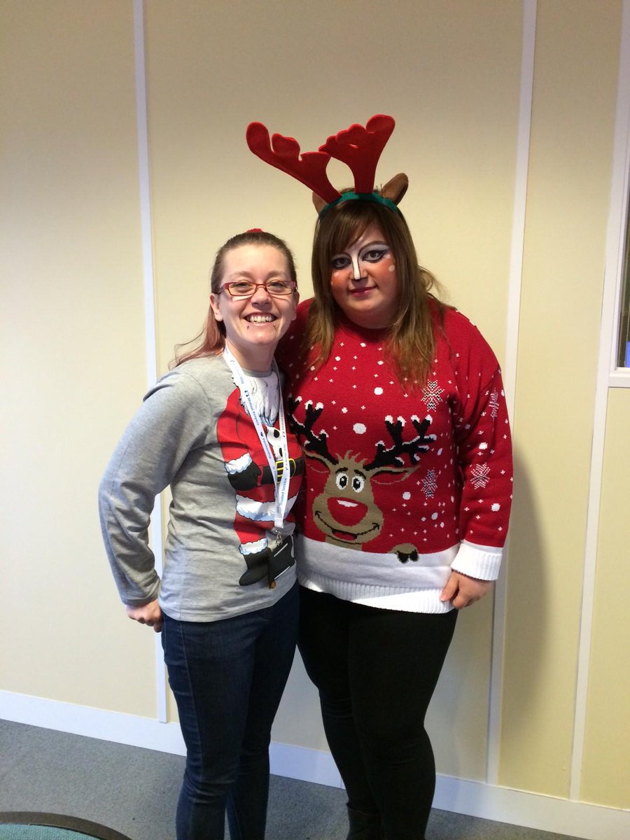 BertramBooks's tweet photo. Here at Bertrams Towers we've got lots of staff in a festive mood! #XmasJumperDay raising money for @savechildrenuk http://t.co/BN7RSszjdI