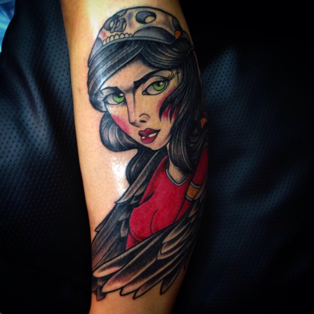 shapeshift187's tweet photo. Angel of death #shapeshift #Tattoos #Skullgirls #CapeTown http://t.co/r1hz2Lwuqc