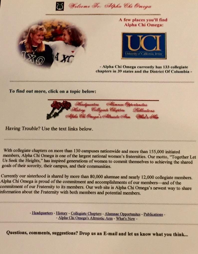 olgamizrahi's tweet image. @gdeems here&apos;s a beauty I did around the same time: 1st website natl @AlphaChiOmegaHQ #LBTL #webdesignthrowback